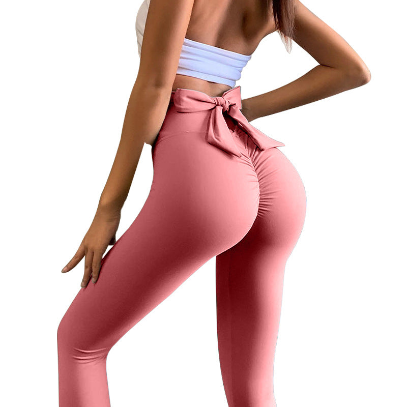 Plus size sexy workout pants with nude bow 7colors