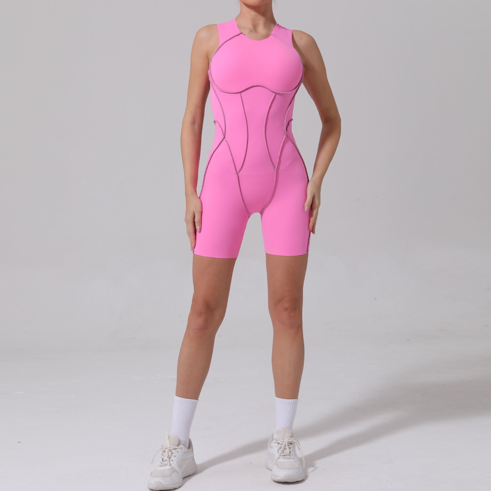 Back high elastic one-piece yoga dress 11501