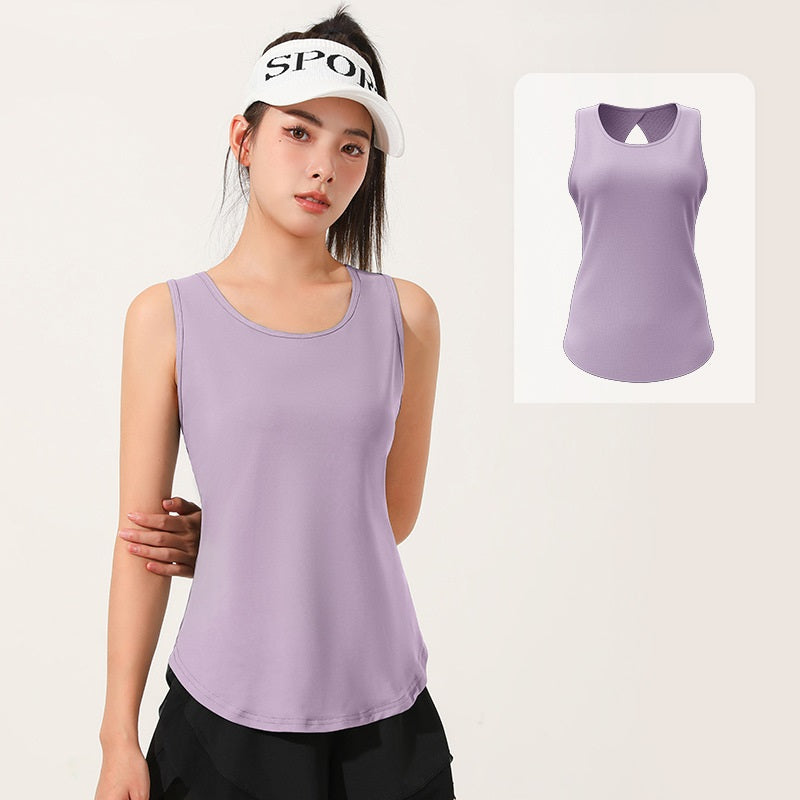 Thin cutout mesh sleeveless female sports vest