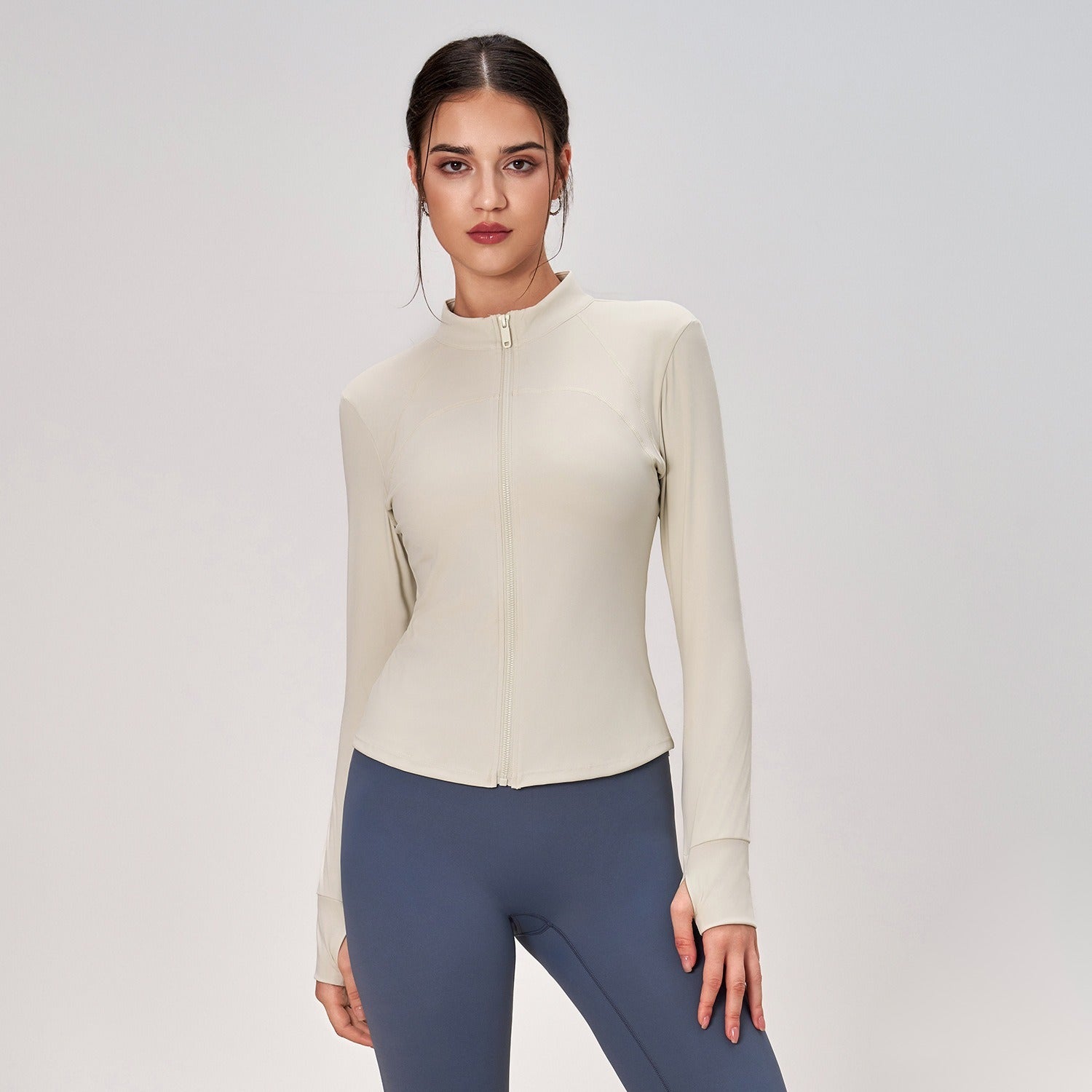 Yoga dress zipper coat woman slim