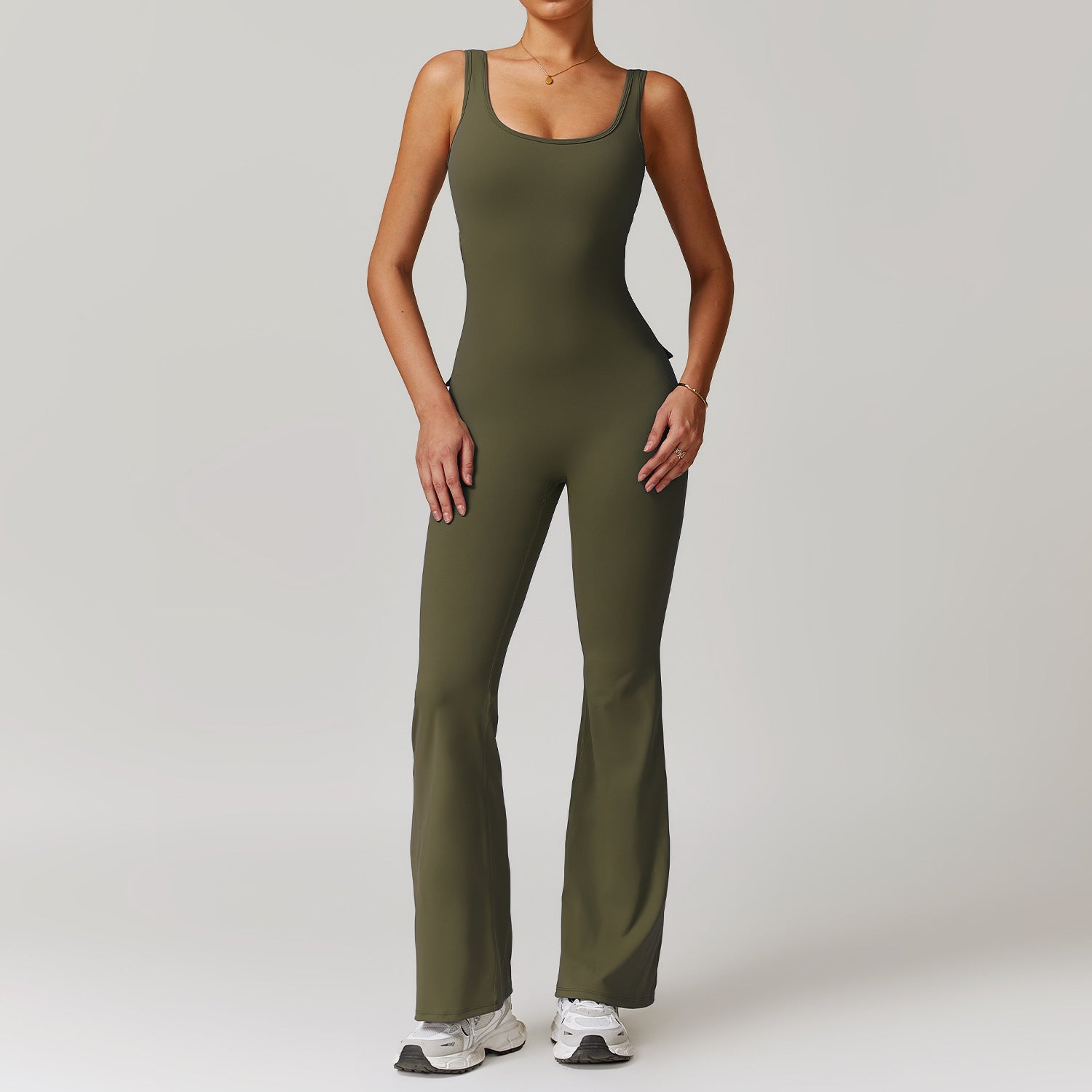 Hollow-out back yoga onesie with multi-pocket hip lift 8902