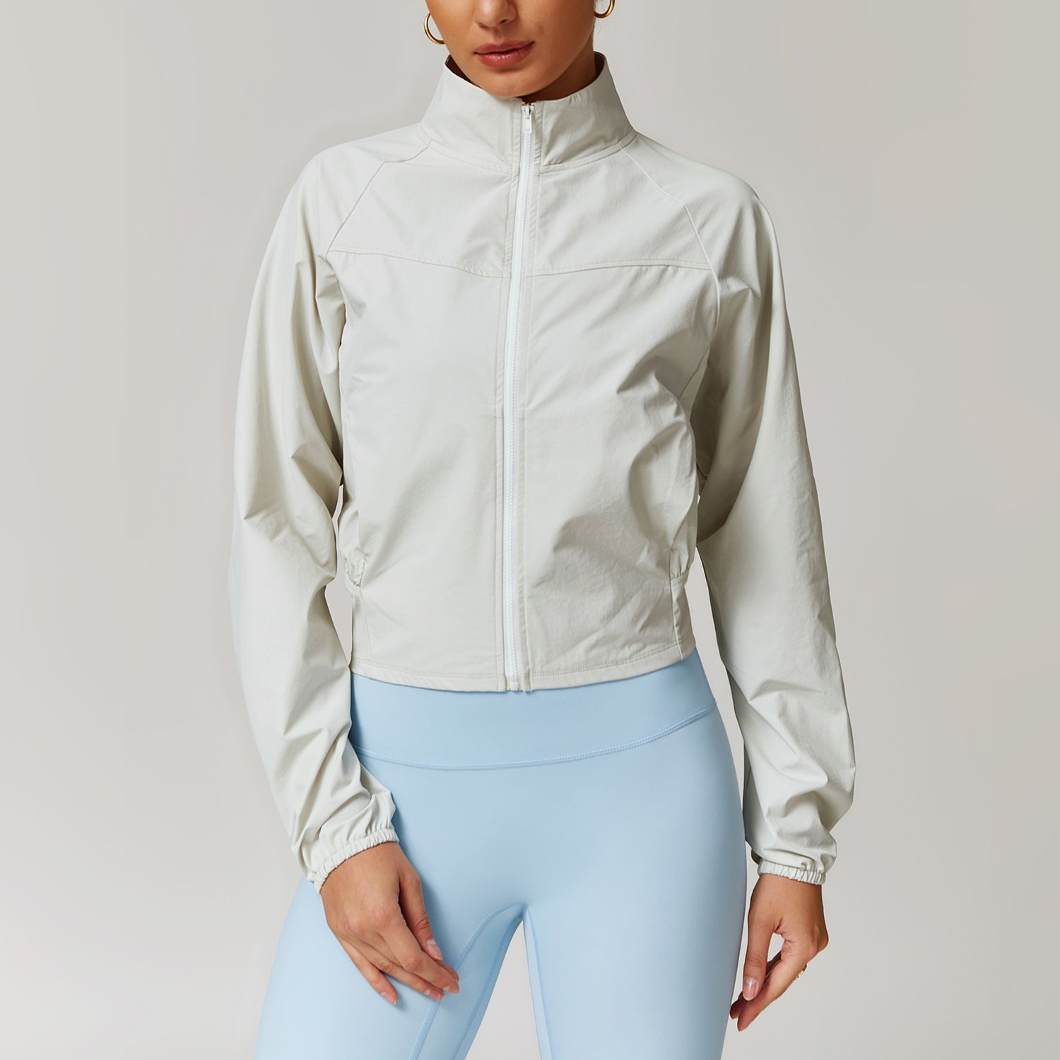 Windproof outdoor running fitness long sleeve yoga jacket 8945