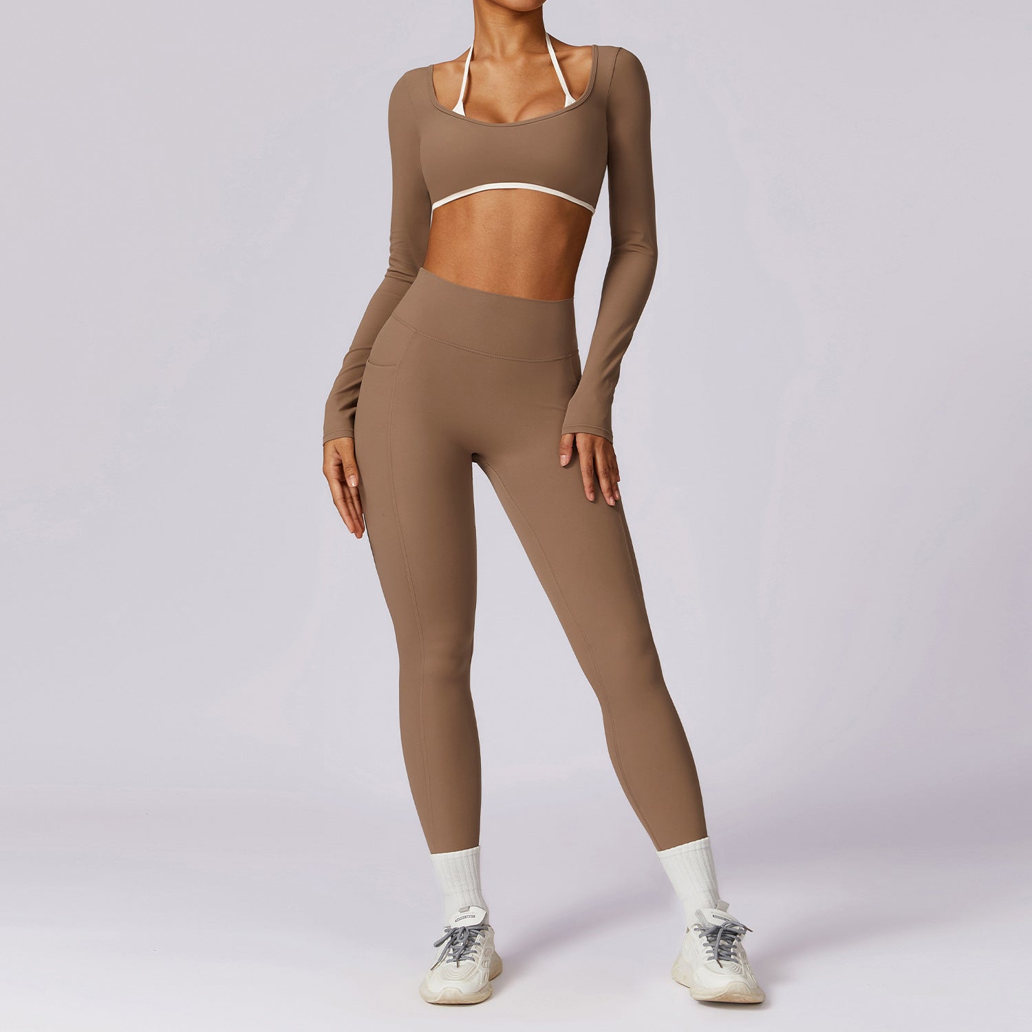 Leisure tight sports fitness wear two-piece yoga suit female 8605