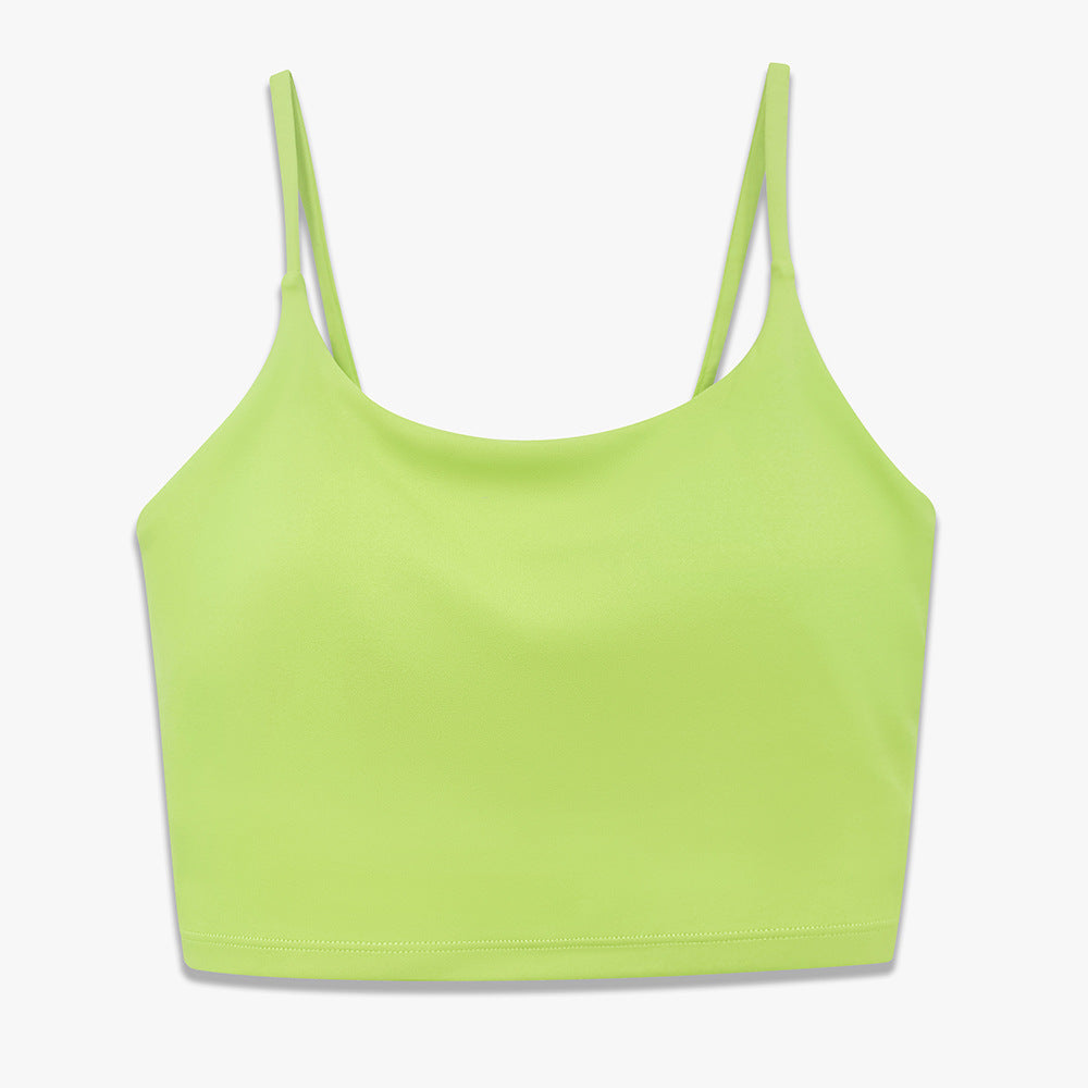 Solid color reversible polyamide semi-fixed cup training high-strength sports bra 10 colors