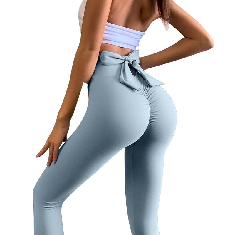 Plus size sexy workout pants with nude bow 7colors