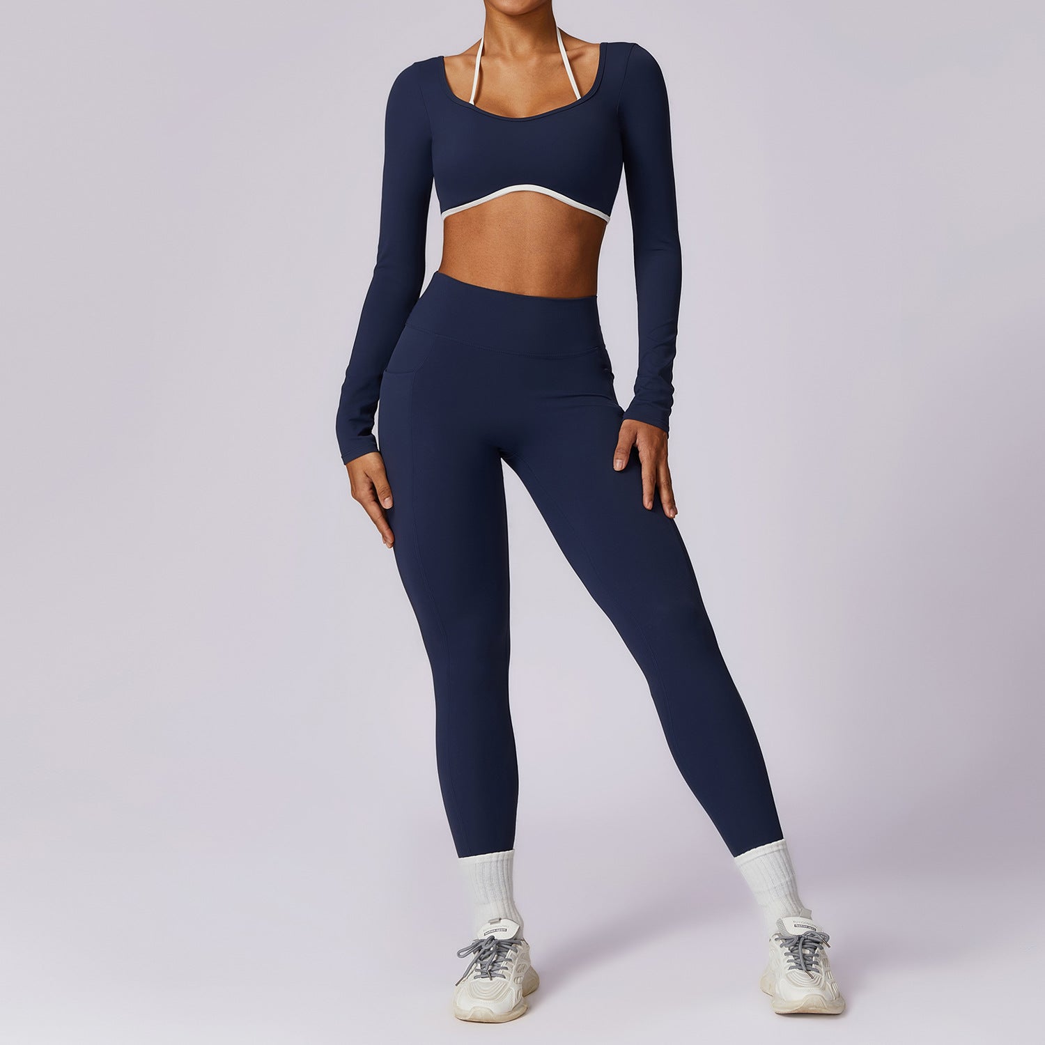 Leisure tight sports fitness wear two-piece yoga suit female 8605