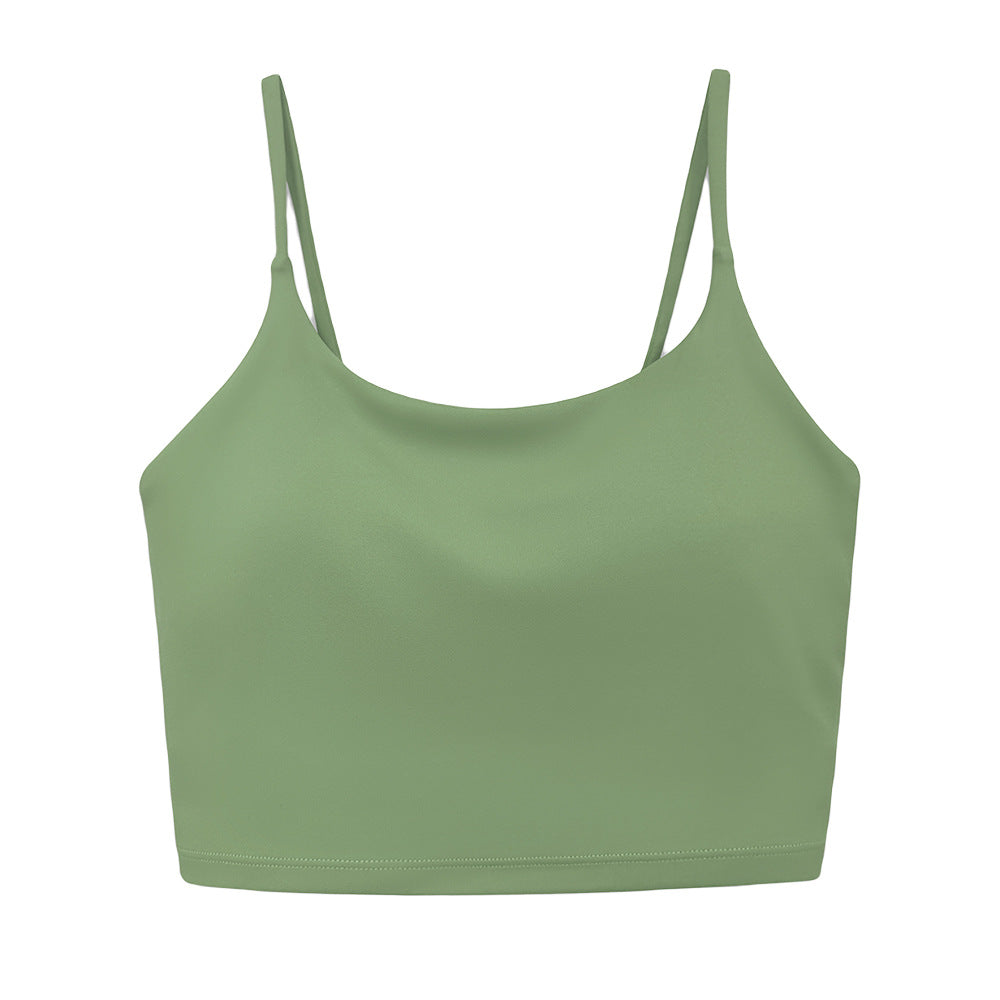 Solid color reversible polyamide semi-fixed cup training high-strength sports bra 10 colors