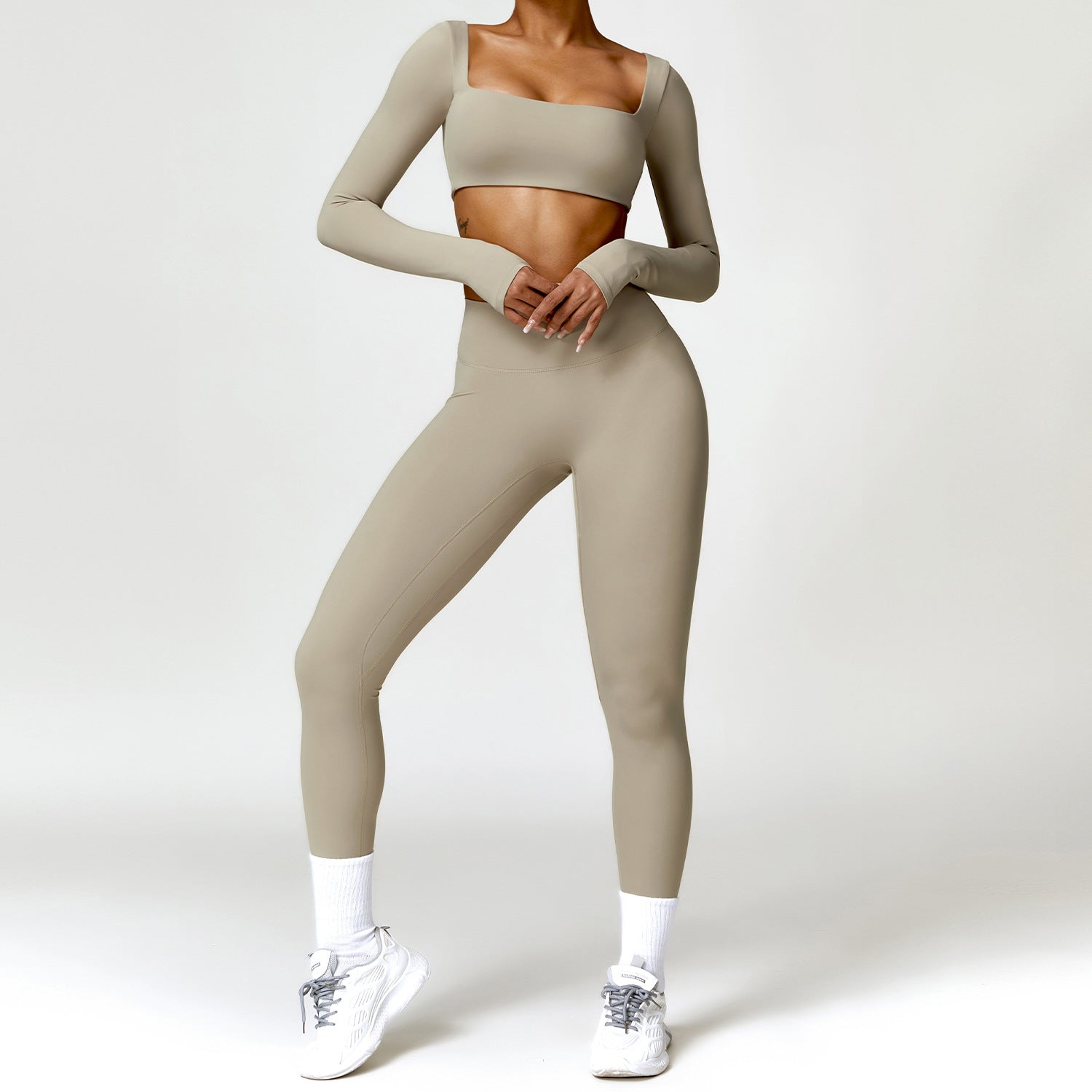 Waist quick dry running fitness suit two-piece set 8518