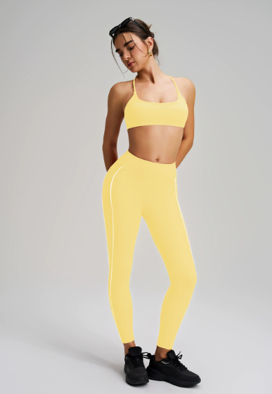 White stripes running shorts cross sports underwear bra training yoga suit
