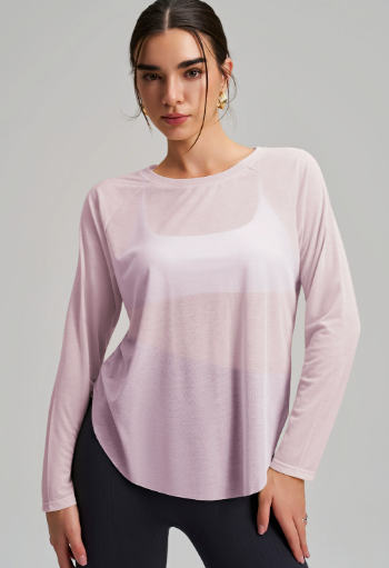 Outside wear bamboo yarn yoga smock female long sleeve round neck blazer loose slim fitness leisure quick dry smock