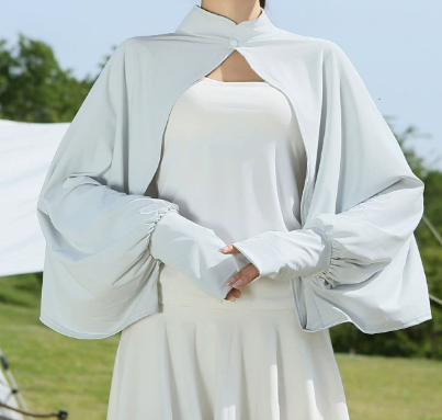 Women's UV Protection Ice Silk Shawl Coat, Loose Breathable Long Sleeve Cover-up for Cycling & Driving