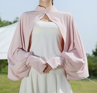 Women's UV Protection Ice Silk Shawl Coat, Loose Breathable Long Sleeve Cover-up for Cycling & Driving