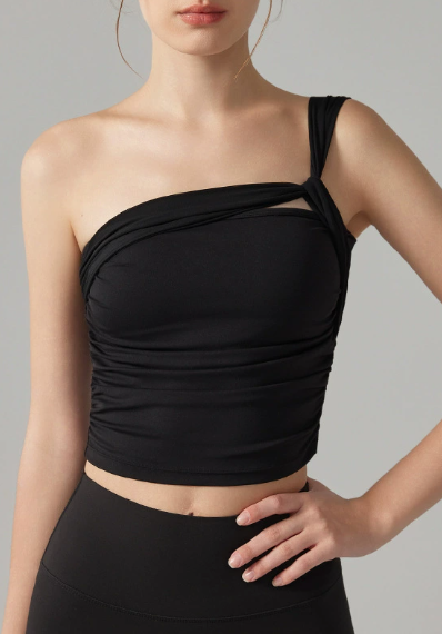 Longline Solid Color Sculpt Back Sports Tank with Fixed Padded Cup, Slim Fit Women Yoga Fitness Top