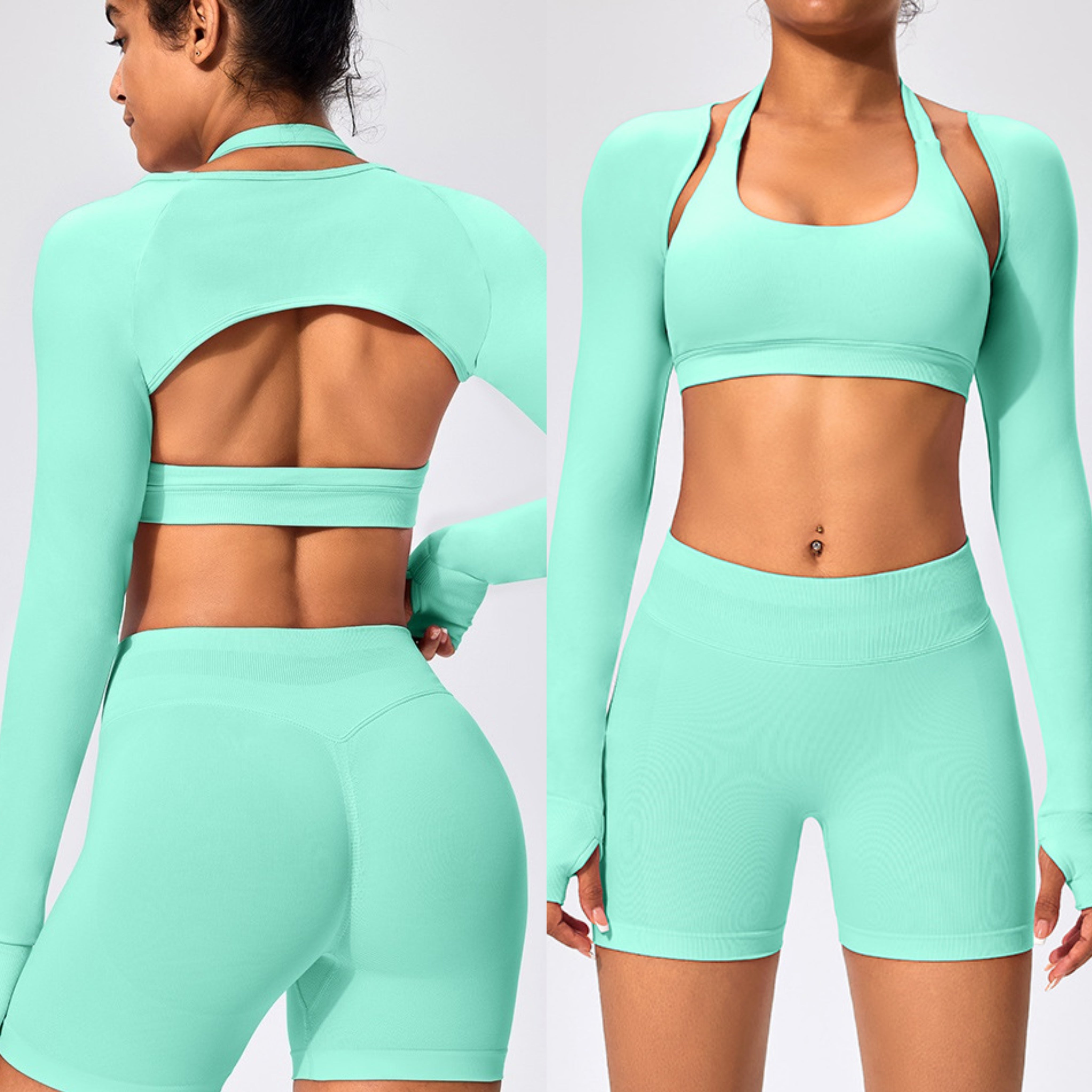 Women Sports underwear sets yoga wear cardigan jackets backless outdoor fitness wear