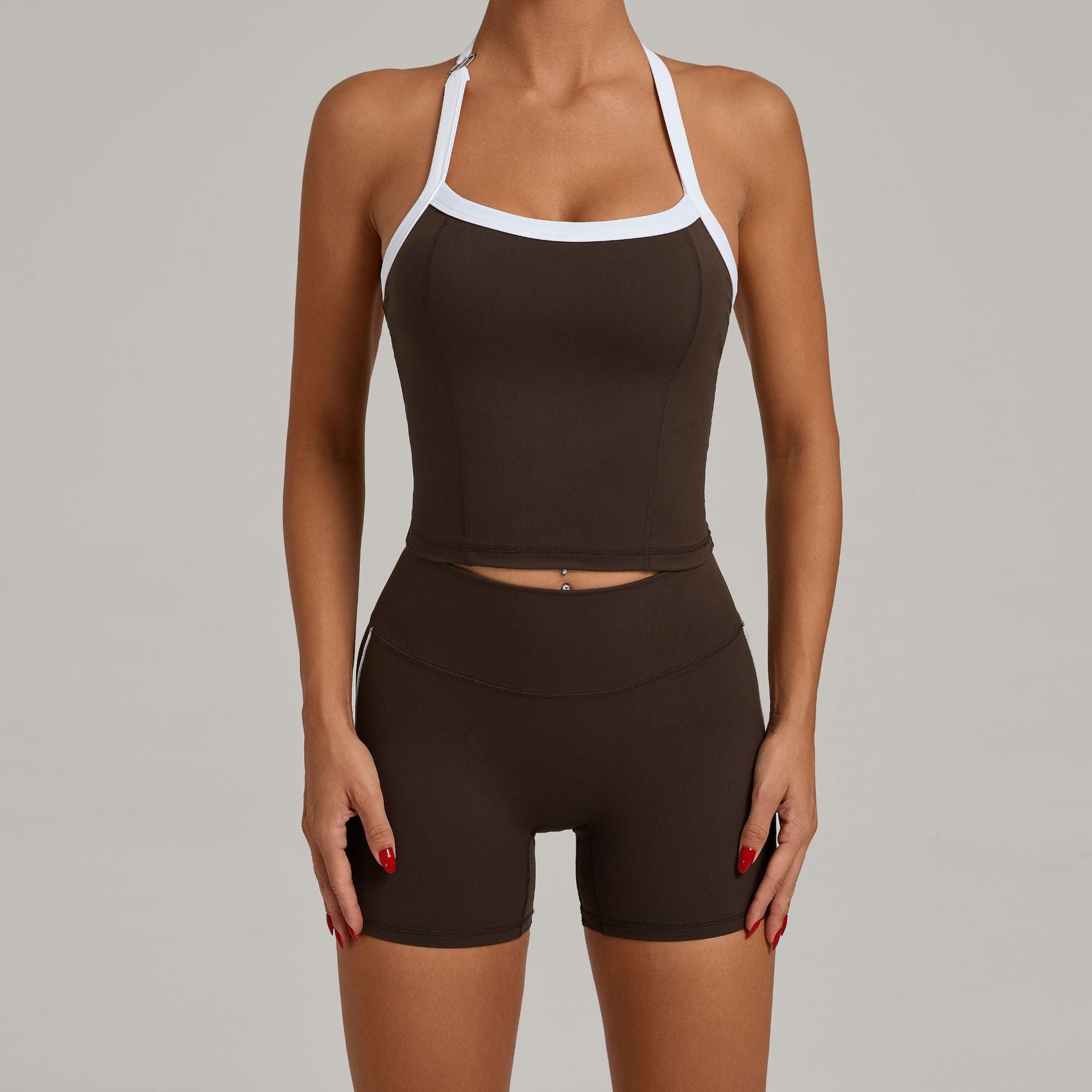 Women's Fitted Brushed Yoga Set, Quick-drying Workout Outfit for Outdoor Running