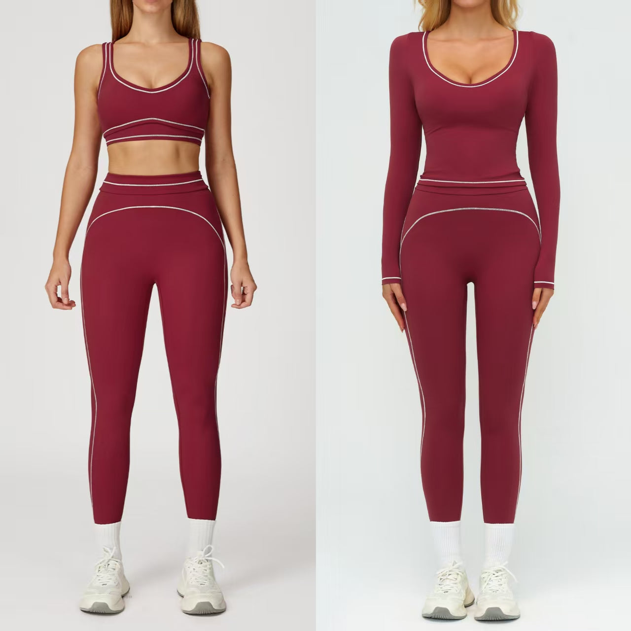 Yoga set  sports and fitness wear, women's running exercise set 7028