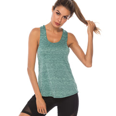 Quick dry sports vest female summer cross-border European and American style basic fitness training yoga top off-the-shoulder U collar vest