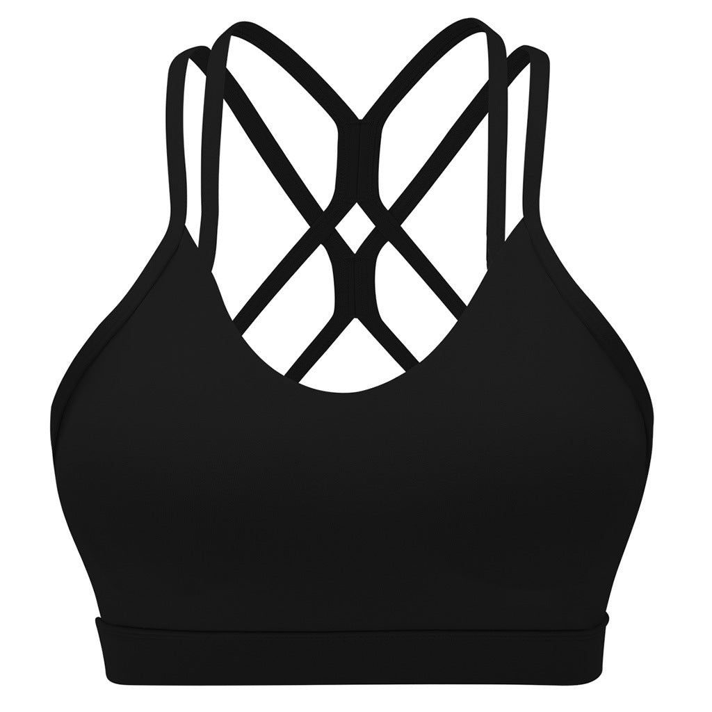 Yoga fitness shockproof sports vest Thin strap sexy Yoga bra 3 colors