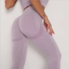 Seamless knitted high-waisted hip lift bodysuit yoga pants 14 colors