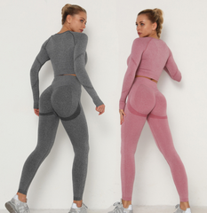 Seamless knitted high-waisted hip lift bodysuit yoga pants 14 colors