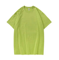 250g heavy combed cotton loose shoulder-off T-shirt oversize short sleeves