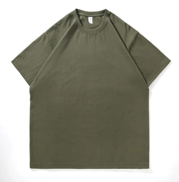 250g heavy combed cotton loose shoulder-off T-shirt oversize short sleeves