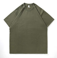 250g heavy combed cotton loose shoulder-off T-shirt oversize short sleeves