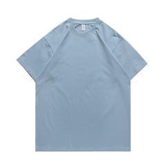 250g heavy combed cotton loose shoulder-off T-shirt oversize short sleeves