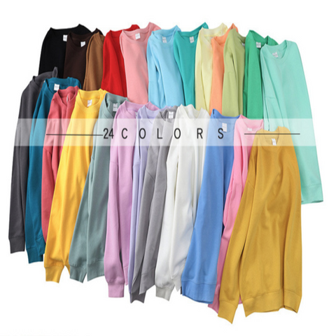 Double sided health cloth cotton plus size high quality round neck hoodies 16colors