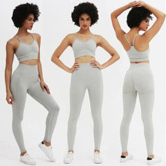 Seamless yoga pants Sports bra beautiful back sling quick dry exercise fitness suit set 7 colors