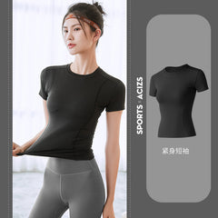 Summer short sleeve T-shirt gym running yoga suit 6 colors