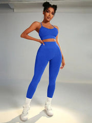 Outdoor leggings fitness peach hip high waist tight bra trousers two-piece set of 10 colors