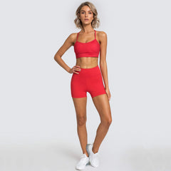 Instagram's hot yoga two-piece summer women's adjustable bra shorts workout suit 9 colors
