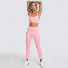 New women's back buckle solid color yoga suit fitness suit 9 colors