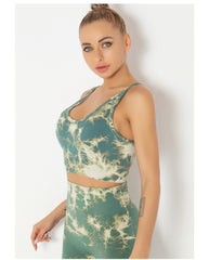 Tie-dye Sport Fitness Tight Yoga Pantsuit Woman