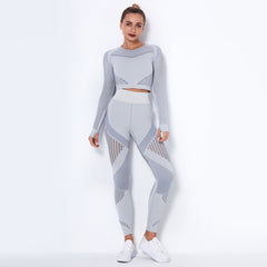 Long sleeve suit yoga suit sports fitness running yoga pants for women