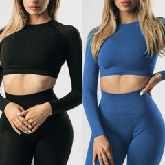 Spring yoga long sleeve pants set two sets of 12 colors