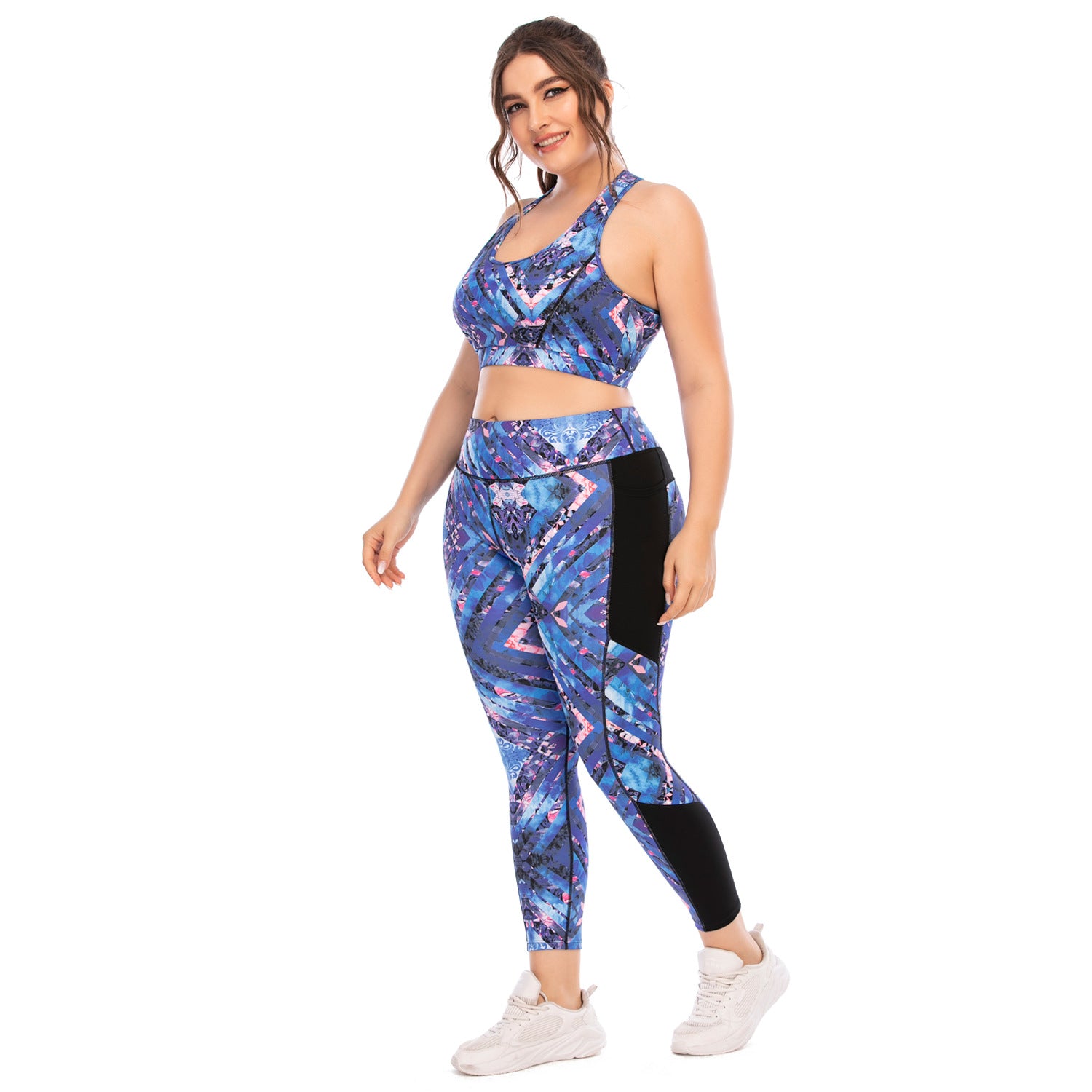 Gym suit plus size yogaskinny Barbie pants sports bra with pockets12029+12030
