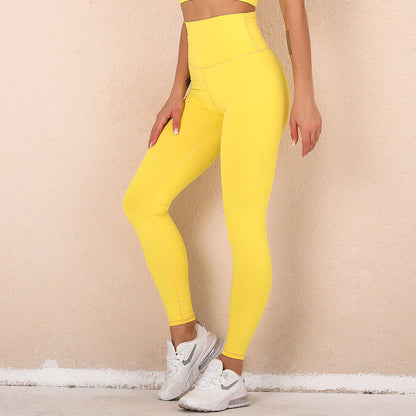 New pure color running yoga pants fitness pants popular trend 7colors