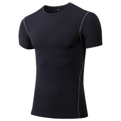 Men's skintight training short sleeve fitness clothes Stretch quick dry T-shirt 12 color 1003