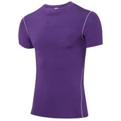 Men's skintight training short sleeve fitness clothes Stretch quick dry T-shirt 12 color 1003