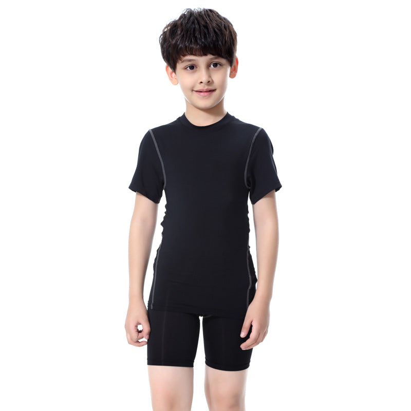 Children's clothes tight PRO sports fitness long short sleeve clothes shorts and trousers