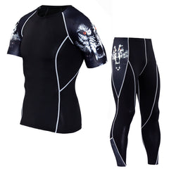 Hygroscopic sweat men's plus size fitness set 9 colors