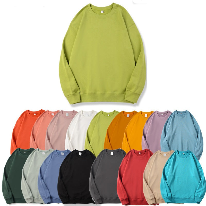 High quality 330g combed cotton Oversize round neck hoodie 17colors
