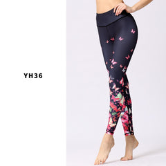 Printed yoga pants for tight height, waist and hip lift in 7 colors