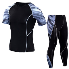 Hygroscopic sweat men's plus size fitness set 9 colors