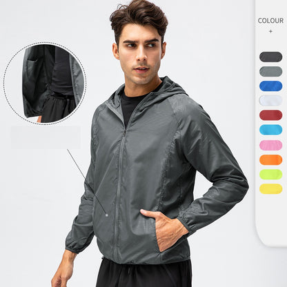 Men's and women's light breathable quick drying waterproof windproof outdoor long sleeve coat D15007 9 colors