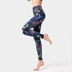 Printed yoga pants for tight height waist and hip lift in 8colors