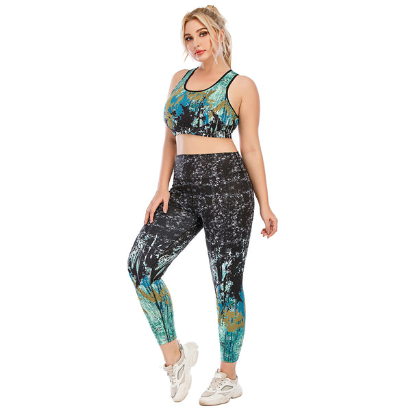 Gym suit plus size yoga skinny Barbie pants sports bra with zipper pockets
