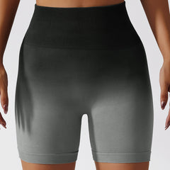 Gradient seamless yoga shorts High waist Stretch butt lift fitness pants 9 colors